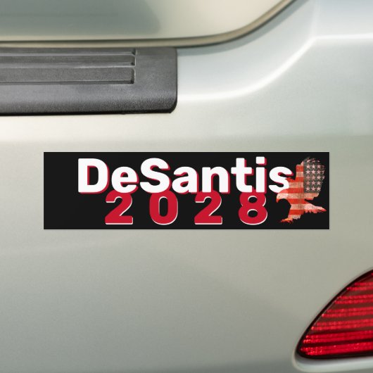 DeSantis 2028 met Flag Eagle Bumper Bumpersticker (Op auto)