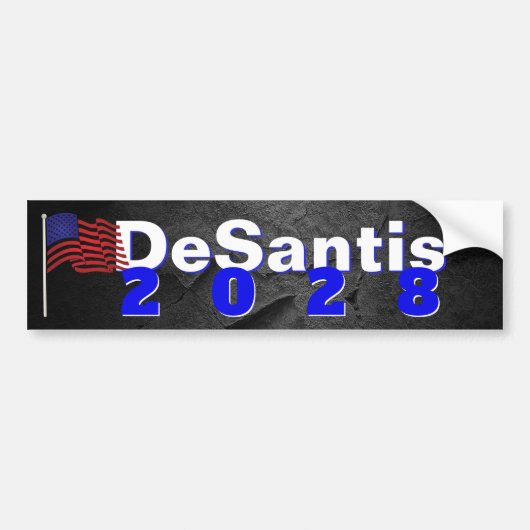 DeSantis 2028 op Black Rock Bumpersticker (Voorkant)