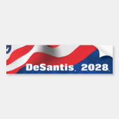 DeSantis 2028 Tekst met vlag Bumpersticker (Voorkant)