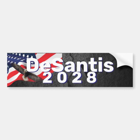 DeSantis 2028 Vlag met Bald Eagle Bumpersticker (Voorkant)