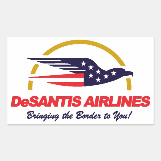 DeSantis Airlines brengt de grens naar je Recta Rechthoekige Sticker (Voorkant)