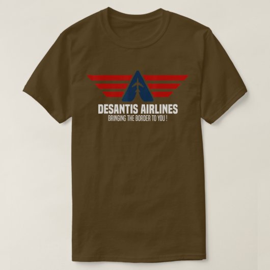 Desantis Airlines die de grens aan u Retro brengt T-shirt (Design voorkant)