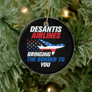 DeSantis Airlines Funny DeSantis 2024 Kerstmis Keramisch Ornament