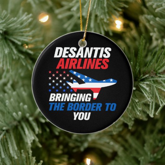 DeSantis Airlines Funny DeSantis 2024 Kerstmis Keramisch Ornament (Boom)