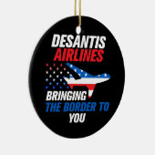 DeSantis Airlines Funny DeSantis 2024 Kerstmis Keramisch Ornament (Rechts)