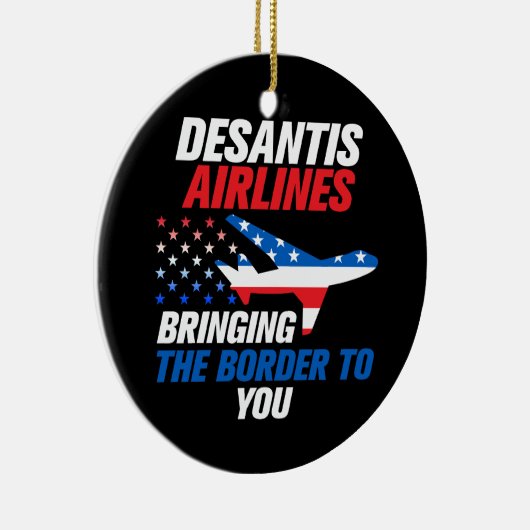 DeSantis Airlines Funny DeSantis 2024 Kerstmis Keramisch Ornament (Rechts)