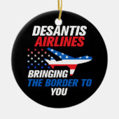DeSantis Airlines Funny DeSantis 2024 Kerstmis Keramisch Ornament (Voorkant)