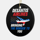 DeSantis Airlines Funny DeSantis 2024 Kerstmis Keramisch Ornament (Links)