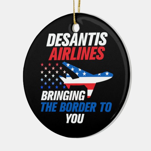 DeSantis Airlines Funny DeSantis 2024 Kerstmis Keramisch Ornament (Links)