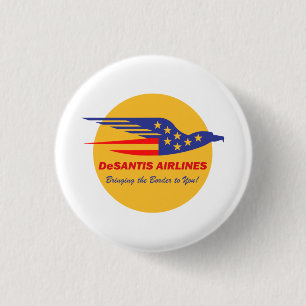 DeSantis Airlines Funny Political Meme Ron DeSanti Ronde Button 3,2 Cm