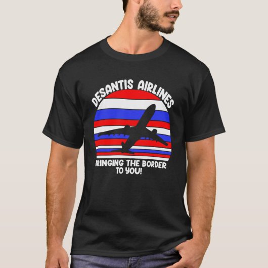 DeSantis Airlines Retro American Flag T-shirt (Voorkant)