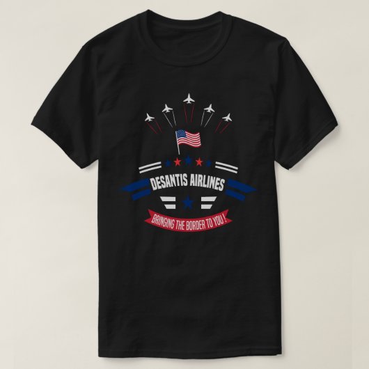 Desantis Airlines Shirt dat de grens haalt (Design voorkant)
