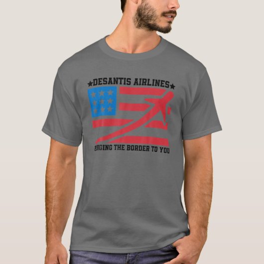 Desantis Airlines T-SHIRT Funny Retro  Desantis (Voorkant)