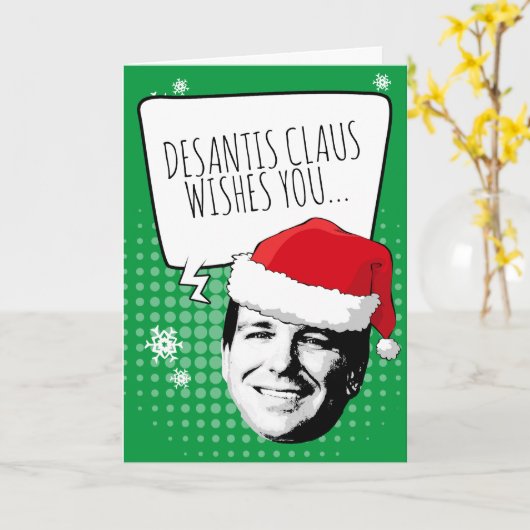 DeSantis Claus wenst u een prettige kerstkaart Kaart (Gele Bloem)
