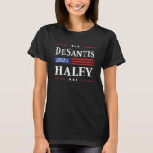 Desantis Haley 2024 Amerikaanse Vlag USA Vlag Retr T-shirt (Voorkant)