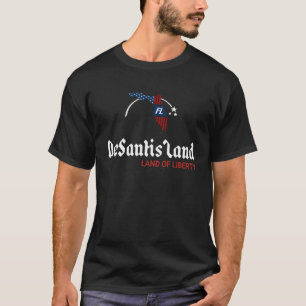 Desantisland State of Liberty Florida Map Fl Flag T-shirt