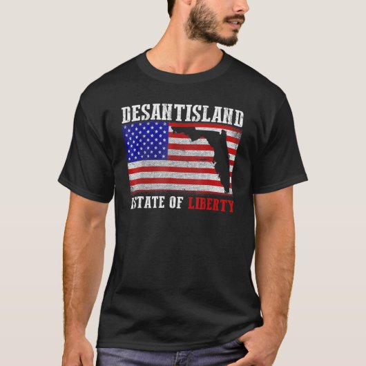 Desantisland State of Liberty Florida Map Florida T-shirt (Voorkant)