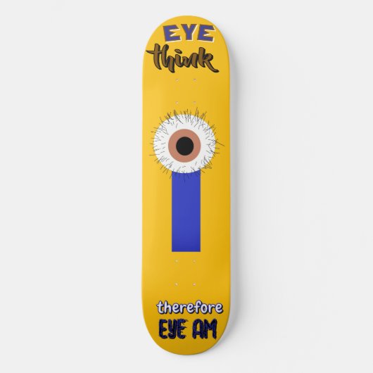Descartes Slimme Denkers Oogbal Persoonlijk Skateboard (Voorkant)