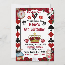 Descendants rise of red custom birthday invitation kaart