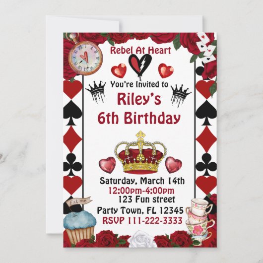 Descendants rise of red custom birthday invitation kaart (Voorkant)