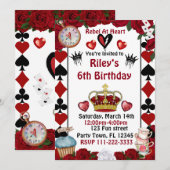 Descendants rise of red custom birthday invitation kaart (Voorkant / Achterkant)