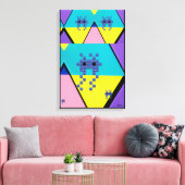 Descending on a Memphis Designed Planet Canvas Afdruk (Insitu (Woonkamer))