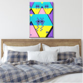 Descending on a Memphis Designed Planet Canvas Afdruk (Insitu (Slaapkamer))