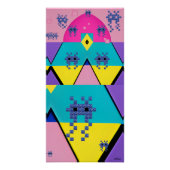 Descending on a Memphis Designed Planet Perfect Poster (Voorkant)