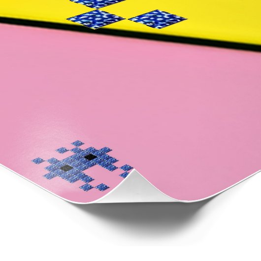 Descending on a Memphis Designed Planet Perfect Poster (Hoek)