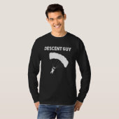 Descent Guy Skydiving Skydiver Parachuting T-shirt (Voorkant volledig)
