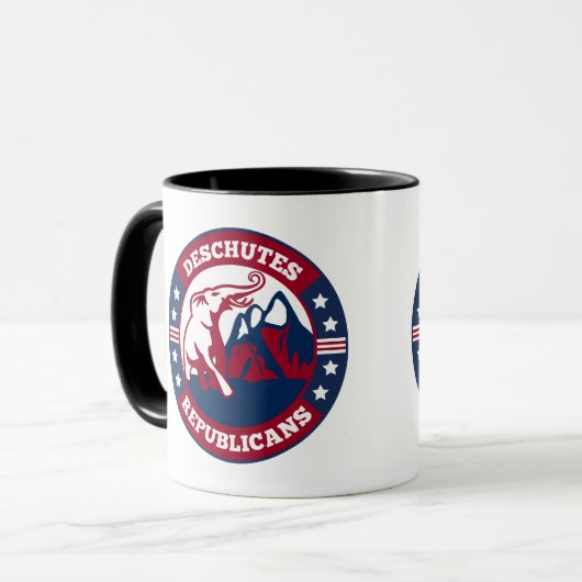Deschutes Republicans 2023 NEW Logo Coffee Cup Mok (Voorkant links)