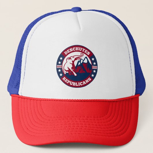 Deschutes Republicans 2023 NEW Logo Trucker Pet (Voorkant)