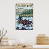 Deschutes River Rafting - Bend, of reisposter Poster (Keuken)