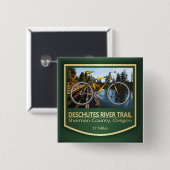 Deschutes River Trail (fiets2) Vierkante Button 5,1 Cm (Voorkant /achterkant)
