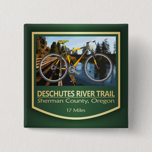Deschutes River Trail (fiets2) Vierkante Button 5,1 Cm (Voorkant)