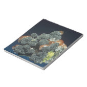 Descloizite op calciet notitieblok (Linkerzijde)