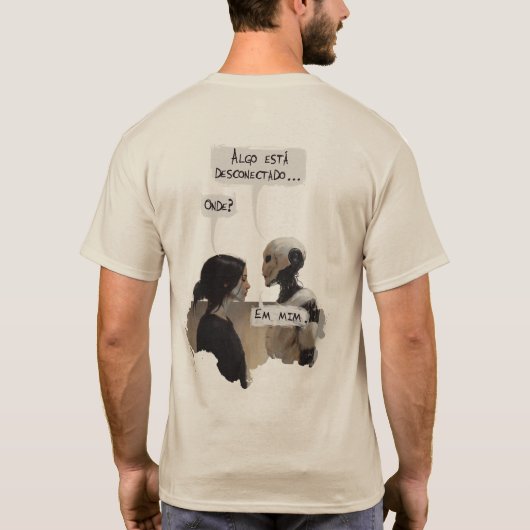 Desconectado (com frase) Verso T-shirt (Achterkant)