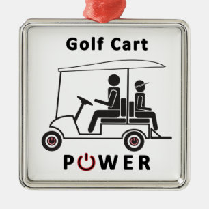 Descr-Golf Cart Power (zwart met rood) Metalen Ornament