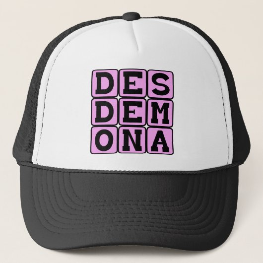 Desdemona, Othello Character Trucker Pet (Voorkant)