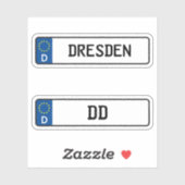 Desden kennzeichen, German Car License Bord Sticker (Vel)