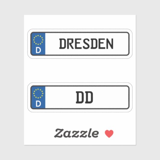 Desden kennzeichen, German Car License Bord Sticker (Vel)