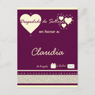 Desdepida de Soltera Uitnodiging Briefkaart