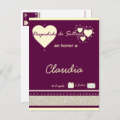 Desdepida de Soltera Uitnodiging Briefkaart (Voorkant / Achterkant)