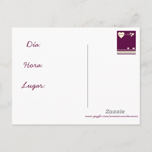 Desdepida de Soltera Uitnodiging Briefkaart (Achterkant)