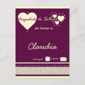 Desdepida de Soltera Uitnodiging Briefkaart (Voorkant)