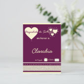 Desdepida de Soltera Uitnodiging Briefkaart (Staand voorkant)