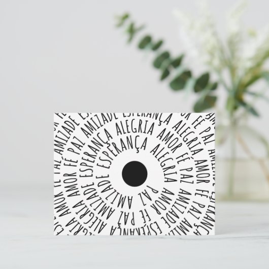 Desejos de Natal - Amor Fé Esperança Briefkaart (Staand voorkant)