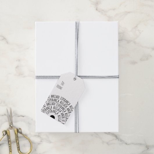 Desejos de Natal - Amor Fé Esperança Cadeaulabel (Met Touw)