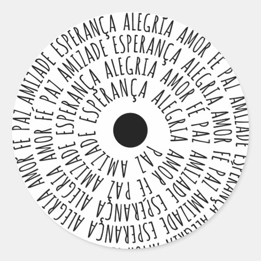 Desejos de Natal - Amor Fé Esperança Ronde Sticker (Voorkant)