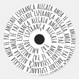 Desejos de Natal - Amor Fé Esperança Ronde Sticker